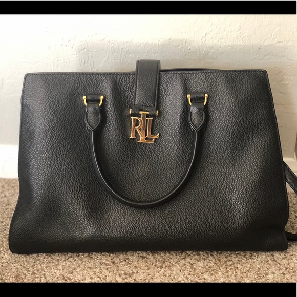 Ralph Lauren Handbags - Black leather Ralph Lauren leather satchel